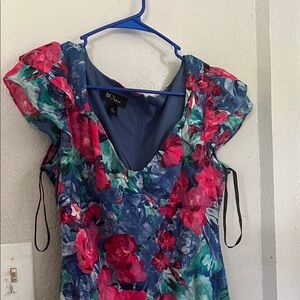 BCX Women's Floral Blouse - Blue and Pink